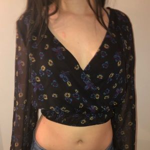 flower long sleeve blouse/top